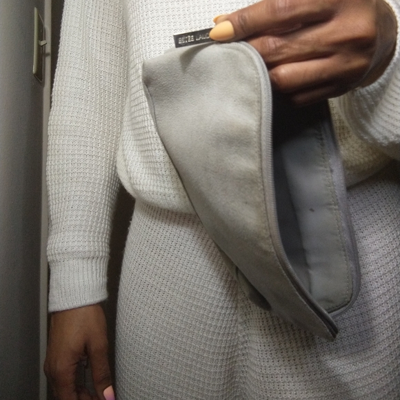 Estée lauder grey suede makeup bag / clutch - Picture 4 of 11